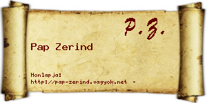 Pap Zerind névjegykártya